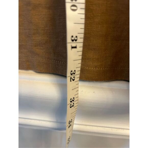 R.Q.T. Y2K Linen Blend Midi Skirt Sz 16 Camel Neutral Preppy Breathable - Picture 6 of 8